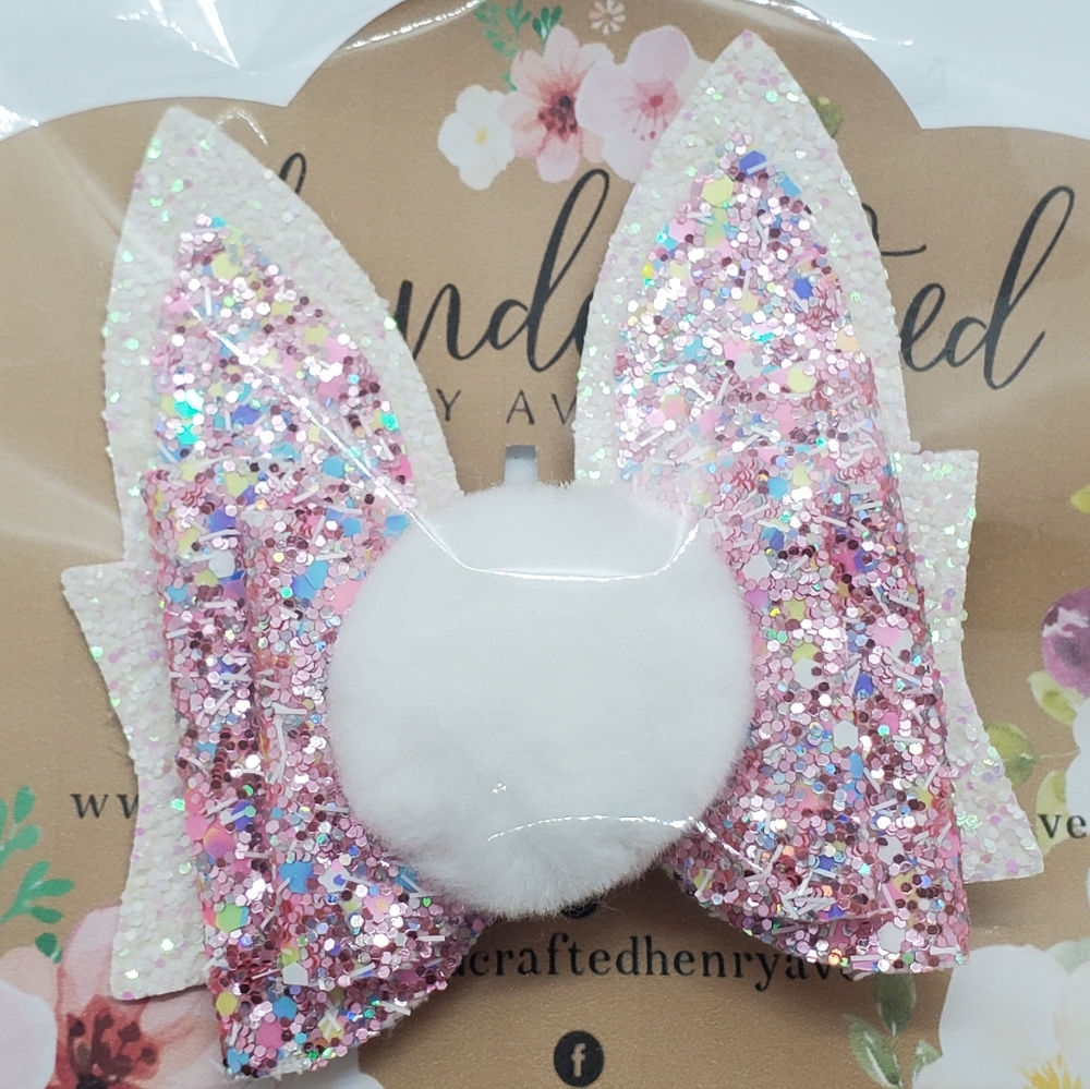 Handmade Bunny Bow Easter Hair Assessory